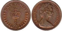 Gran Bretaña moneda 1/2 penny 1982 Gran Bretaña moneda 1/2 penny 1982