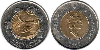 moneda canadiense conmemorativa 2 dólares 1999 moneda canadiense conmemorativa 2 dólares 1999