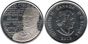 moneda canadiense conmemorativa 25 centavos 2012