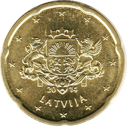 coin 20 euro cent latvia