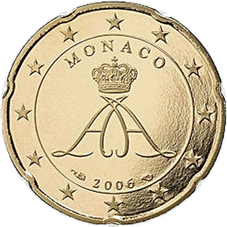 coin 20 euro cent monaco