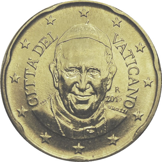 coin 20 euro cent vatican-paul