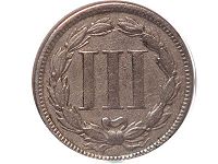 US 3 and 2 cents coin