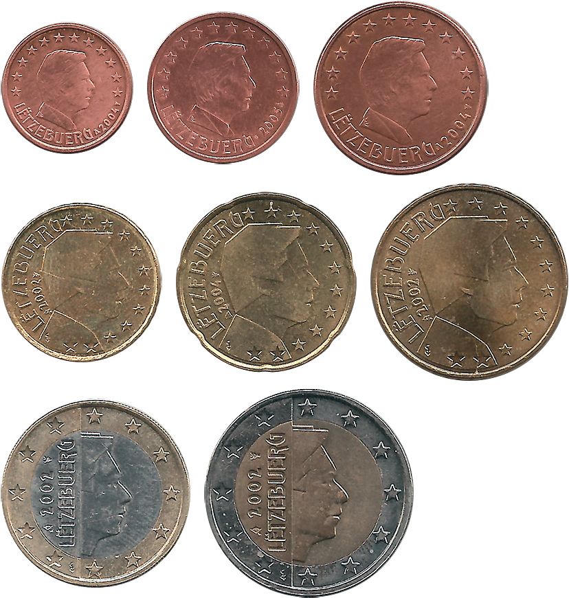 Luxembourg euro coins set