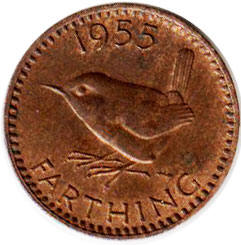 coin Great Britain farthing 1955