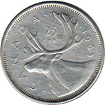 Canada 25 cents coin