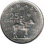 Canada 25 cents commémorative piece