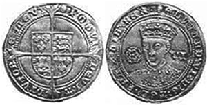 coin English 6 pence 1551-1553