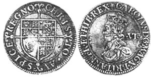 coin English 6 pence 1625-1649