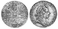 coin English 6 pence 1723