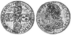 coin English 6 pence 1728
