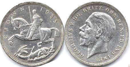 coin UK old coin crown 1935