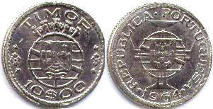 coin Timor 10 escudos 1964 