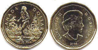 coin canadian commemorative coin 1 dollar 2005