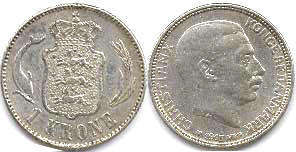 mynt Danmark 1 krone 1915
