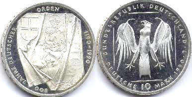 coin Germany 10 mark 1990