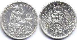 coin Peru 1/5 sol 1913