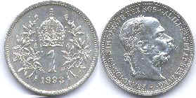 Münze Kaisertum Österreich 1 corona 1893