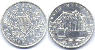 coin Austria 1 schilling 1924