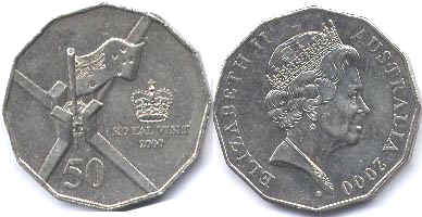 australian commemmorative coin 50 cents 1991