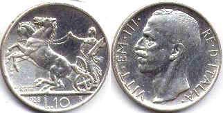 monnaie Italie 10 lire 1928