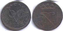 coin Utrecht 1/2 duit 1755