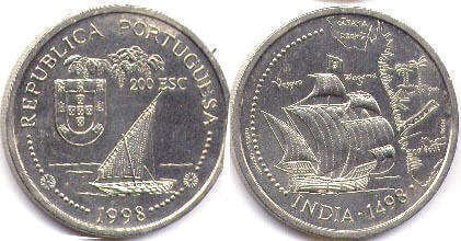 coin Portugal 200 escudos 1998