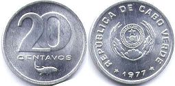 coin Cape Verde 20 centavos 1977