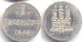 Münze Hamburg 1 sechsling (1/2 schilling) 1846