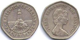 coin Jersey 20 pence 1982