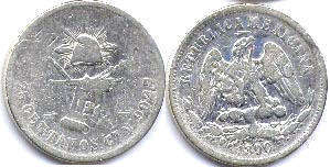 moneda Mexico 25 centavos 1898