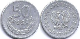 moneta Polska 50 groszy 1949