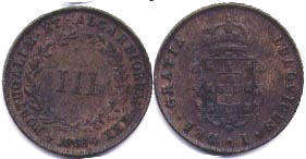 coin Portugal 3 reis 1868