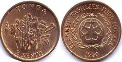 coin Tonga 2 seniti 1990