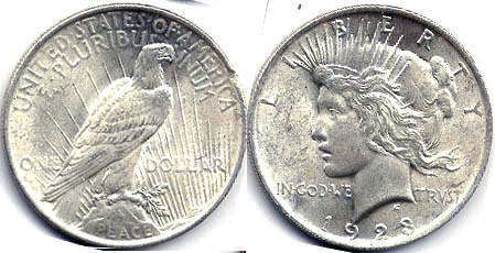 moneda Estados Unidos 1 dólar 1928 Peace plata dólar