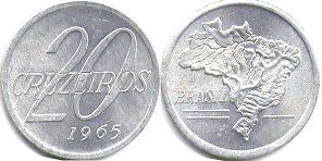 moeda brasil 20 cruzeiros 1965