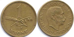 mynt Danmark 1 krone 1946