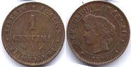 moneda Francia 1 céntimo 1896