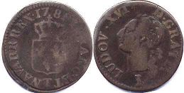 moneda Francia liard 1786