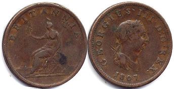coin UK old coin half penny 1807