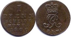 Münze Braunschweig-Lüneburg-Calenberg 1 Pfennig 1800
