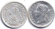 香港硬币 5 仙 1890