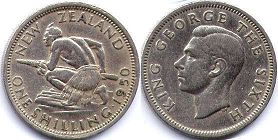 coin New Zealand 1 shilling 1950