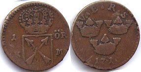 mynt Sverige 1 öre KM 1719