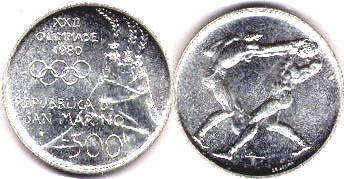 moneta San Marino 500 lire 1980