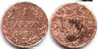 Münze Luzern 1 rappen 1839