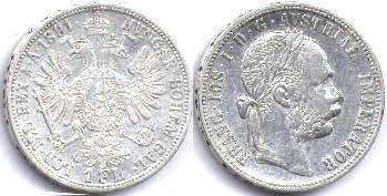 Münze Kaisertum Österreich 1 Florin 1881