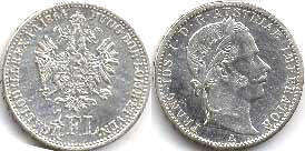 Münze Kaisertum Österreich 1/4 florin 1861