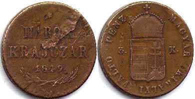 coin Hungary 3 krajczar 1849