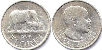 coin Malawi 1 florin 1964